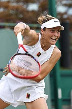 Tatjana Maria, GER, during first round of 2025 All England Lawn Tennis Championships at Wimbledon, womens singles, London, 01 07 2025; -