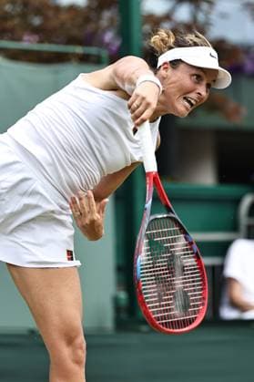 Tatjana Maria, GER, during first round of 2025 All England Lawn Tennis Championships at Wimbledon, womens singles, London, 01 07 2025; -