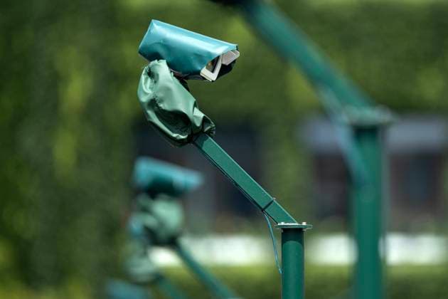 Day Two: The Championships - Wimbledon 2025 LONDON, ENGLAND - JULY 1: Cameras used with hawkeye technology for line calling are seen during play on day two of The Championships Wimbledon 2025 at All England Lawn Tennis and Croquet Club on July 1, 2025 in London, England. London All England Lawn Tennis and Croq England United Kingdom Copyright: xVisionhausx 776301250
