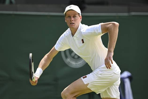Gentlemens’ Singles First Round Jannik Sinner vs Luca Nardi Wimbledon Championships 2025 Day 2, 01 07 25 Gentlemens’ Singles - First Round No.1 Court Jannik Sinner vs Luca Nardi Jannik Sinner in action  Copyright: xMarcxAspland ThexTimesx NINTCHDBPICT001006863028
