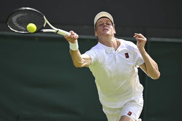 Gentlemens’ Singles First Round Jannik Sinner vs Luca Nardi Wimbledon Championships 2025 Day 2, 01 07 25 Gentlemens’ Singles - First Round No.1 Court Jannik Sinner vs Luca Nardi Jannik Sinner in action  Copyright: xMarcxAspland ThexTimesx NINTCHDBPICT001006863039