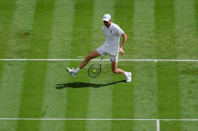 Gentlemens’ Singles First Round Jannik Sinner vs Luca Nardi Wimbledon Championships 2025 Day 2, 01 07 25 Gentlemens’ Singles - First Round No.1 Court Jannik Sinner vs Luca Nardi Jannik Sinner in action  Copyright: xMarcxAspland ThexTimesx NINTCHDBPICT001006866093