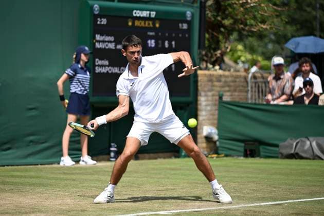 Mariano Navone during the Wimbledon 2025 Men?s Singles first round tennis match between Mariano Navone and Denis Shapovalov at the All England Tennis Club in London, England. (Richard Callis Sports Press Photo SPP) Copyright: xRichardxCallis SportsxPressxPhotox xSPPx spp-en-RiCaPrPh-SPP25_RMFC_300625_17860