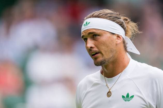 250701 Alexander Zverev of Germany competes in a first round singles tennis match during day 2 of Wimbledon on July 1, 2025 in London. Photo: Petter Arvidson BILDBYRAN kod PA PA1045 tennis wimbledon day 2 bbeng Copyright: PETTERxARVIDSON BB250701PA037