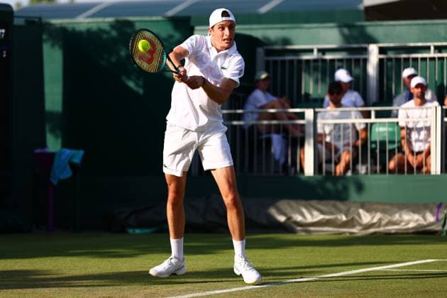 Ugo Humbert during his first round match Wimbledon Tennis Championships, Day 2, The All England Lawn Tennis and Croquet Club, London, UK - 01 Jul 2025London The All England Lawn Tennis and United Kingdom  Copyright: xJamesxMarsh Shutterstockx 15380418en