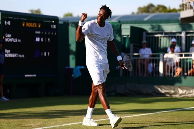 Gael Monfils during his first round match Wimbledon Tennis Championships, Day 2, The All England Lawn Tennis and Croquet Club, London, UK - 01 Jul 2025London The All England Lawn Tennis and United Kingdom  Copyright: xJamesxMarsh Shutterstockx 15380418ez