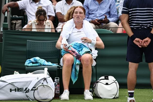 Ella Seidel, GER, during first round of 2025 All England Lawn Tennis Championships at Wimbledon, womens singles, London, 01 07 2025; -