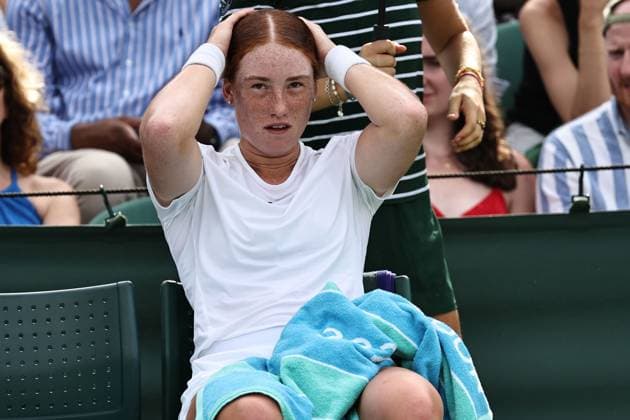 Ella Seidel, GER, during first round of 2025 All England Lawn Tennis Championships at Wimbledon, womens singles, London, 01 07 2025; -