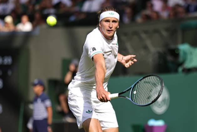 Alexander Zverev, GER, during first round of 2025 All England Lawn Tennis Championships at Wimbledon, mens singles, London, 01 07 2025; -
