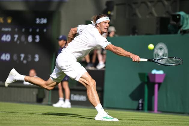 Alexander Zverev, GER, during first round of 2025 All England Lawn Tennis Championships at Wimbledon, mens singles, London, 01 07 2025; -