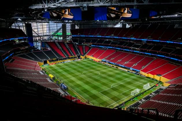 Borussia Dortmund v CF Monterrey - FIFA Club World Cup A general view shows Mercedes-Benz Stadium from above prior to the FIFA Club World Cup round of 16 football match between Borussia Dortmund and CF Monterrey. Atlanta United States Copyright: xNicoloxCampox
