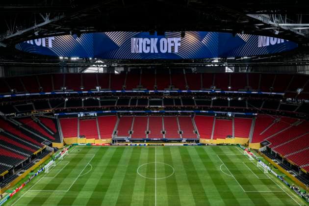 Borussia Dortmund v CF Monterrey - FIFA Club World Cup A general view shows Mercedes-Benz Stadium from above prior to the FIFA Club World Cup round of 16 football match between Borussia Dortmund and CF Monterrey. Atlanta United States Copyright: xNicoloxCampox