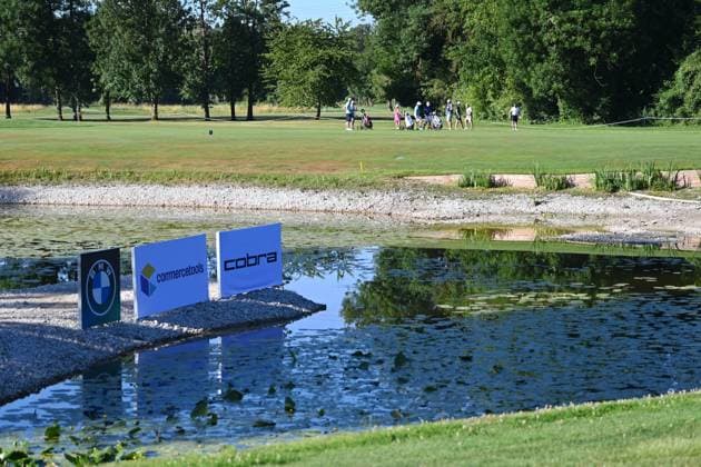 Randmotiv:Trockenheit und Duerre macht sich auch auf den Teichen am Golfplatz bemerkbar, sie sind nahezu ausgetrocknet. ProAm ,GOLF BMW International Open 2025 am 02.07.2025 im Golfclub Muenchen Eichenried.