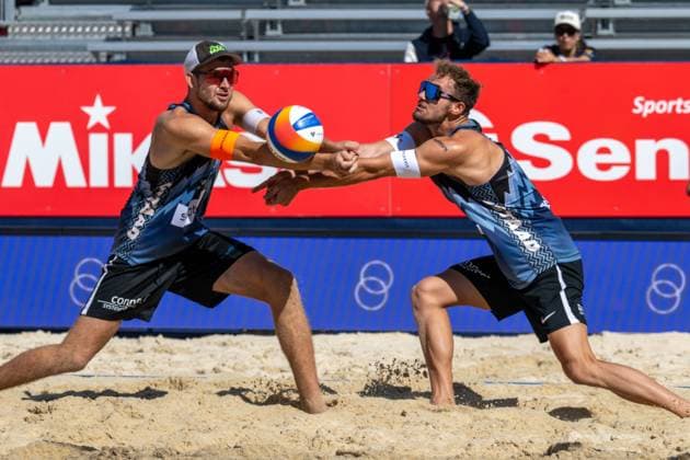 RECORD DATE NOT STATED Beach Pro Tour - Elite 16 Gstaad, 02.07.2025 Jonas Sagstetter (GER), Benedikt Sagstetter (GER); Beach Pro Tour - Elite 16 Gstaad am 02.07.2025 Copyright: xBEAUTIFULxSPORTS PeterxWeberx
