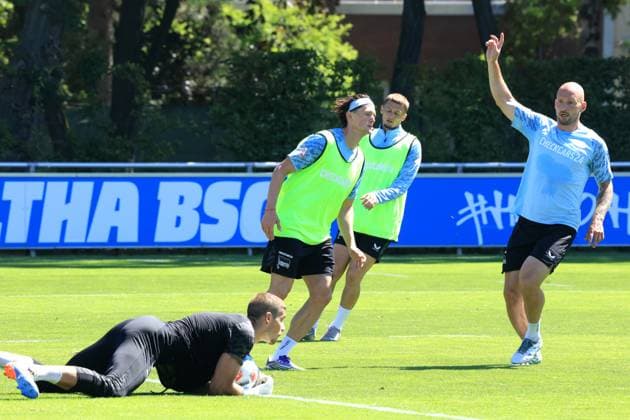 DEU, DFL, 2. FBL Hertha BSC, Training, 02.07.2025, Sportforum, Berlin, DEU, DFL, 2. FBL Hertha BSC, Training, im Bild Fabian Reese (Hertha BSC Berlin 11), Toni Leistner (Hertha BSC Berlin 37), Dennis Smarsch (Hertha BSC Berlin 12) DFL - regulations prohibit any use of Photographs as image sequences and or quasi-video