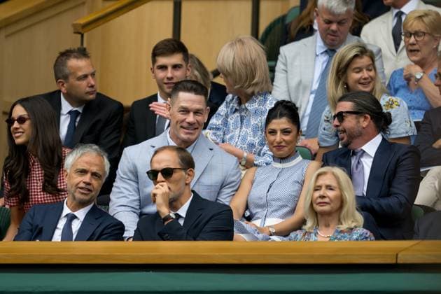 250702 John Cena, American actor and professional wrestler in the stands during day 3 of Wimbledon on July 2, 2025 in London . Photo: Petter Arvidson BILDBYRAN kod PA PA1047 tennis wimbledon day 3 bbeng Copyright: PETTERxARVIDSON BB250702PA003