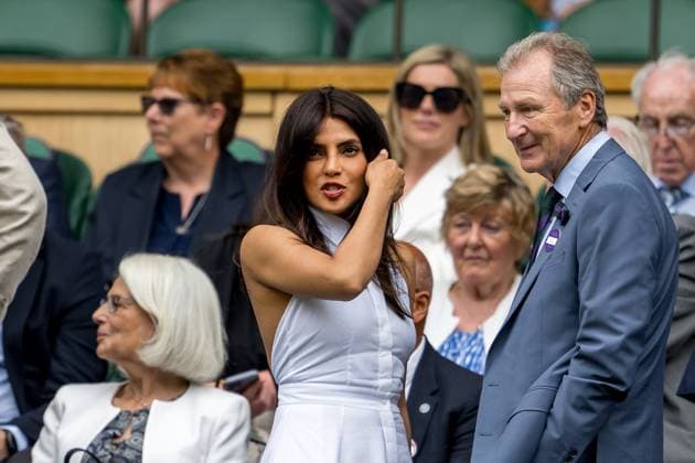 250702 Priyanka Chopra Jonas in the stands during day 3 of Wimbledon on July 2, 2025 in London . Photo: Petter Arvidson BILDBYRAN kod PA PA1047 tennis wimbledon day 3 bbeng Copyright: PETTERxARVIDSON BB250702PA032