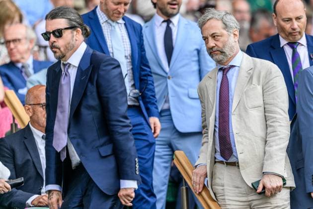 250702 Judd Apatow in the stands during day 3 of Wimbledon on July 2, 2025 in London. Photo: Petter Arvidson BILDBYRAN kod PA PA1047 tennis wimbledon day 3 bbeng Copyright: PETTERxARVIDSON BB250702PA069