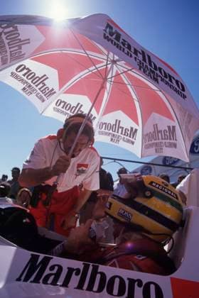 At the Portuguese GP 1988 Ayrton Senna da Silva At the Portuguese GP 1988 Portugal. The 1988 Portuguese Grand Prix was a Formula One motor race held on 25 September 1988 at the Autodromo do Estoril, Estoril. Brazilian Portuguese 21 March 1960 1 May 1994 a racing driver who won the Formula One F1 World Drivers Championship in 1988, 1990 and 1991, is one of the greatest Formula One drivers of all time, He died in an accident leading the 1994 San Marino Grand Prix driving for Williams Racing Copyright: xMarkxNewcombex