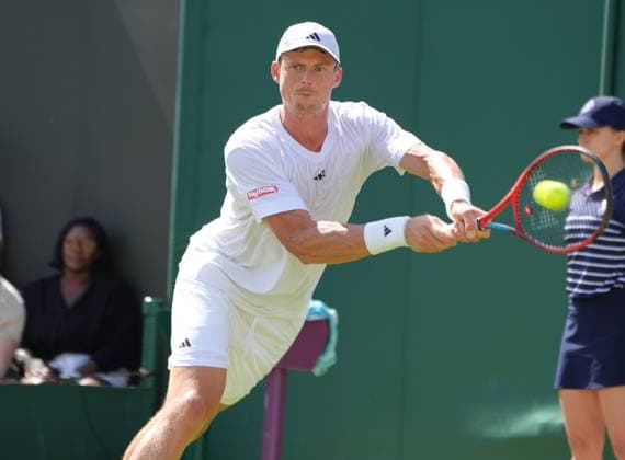 Tennis - 2025 Wimbledon Championships - Men™s Singles - Round Two - Nuno Borges v Billy Harris All England Lawn Tennis & Croquet Club - Wednesday 2nd July 2025 Billy Harris of GBR 