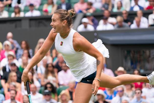 2025-07-02 Wimbledon 2025 LONDON, ENGLAND - JULY 2: Aryna Sabalenka of Belarus during Wimbledon 2025 at All England Lawn Tennis & Croquet Club on July 2, 2025 in London, England. London All England Lawn Tennis & Croquet Club England Content not available for redistribution in The Netherlands directly or indirectly through any third parties. Copyright: xMarleenxFouchierx