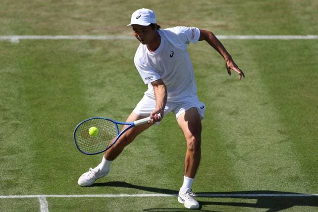 July 2, 2025, London, Celestynow, England: SHINTARO MOCHIZUKI of Japan during the match against K. Khachanov in the second round of Championships 2025 at Wimbledon AELTC in London. London England - ZUMAc278 20250702_zsp_c278_089 Copyright: xMarcinxCholewinskix