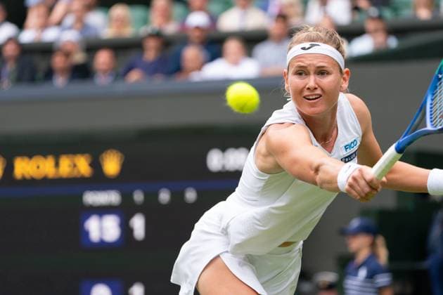 2025-07-02 The Championships Wimbledon 2025 LONDON, UNITED KINGDOM - JULY 2: Marie Bouzkoza of Czech Republic during Day Three of The Championships Wimbledon 2025 at All England Lawn Tennis and Croquet Club on July 2, 2025 in London, United Kingdom. (Photo by Marleen Fouchier BSR Agency) London United Kingdom Content not available for redistribution in The Netherlands directly or indirectly through any third parties. Copyright: xBSRxAgencyx