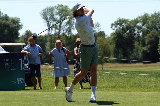 BMW International Open, Eichenried, 02.07.2025 Golf, BMW International Open, Eichenried, 02.07.2025, ProAm Turnier Bild: Moritz Seider (Eishockeyspieler) beim Abschlag Copyright: xBEAUTIFULxSPORTS NilsxKoepkex
