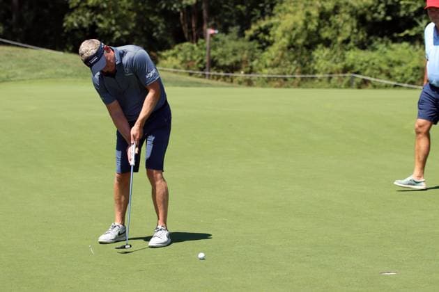 BMW International Open, Eichenried, 02.07.2025 Golf, BMW International Open, Eichenried, 02.07.2025, ProAm Turnier Bild: Luke Donald (Profigolfer) beim Putt Copyright: xBEAUTIFULxSPORTS NilsxKoepkex