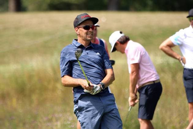 BMW International Open, Eichenried, 02.07.2025 Golf, BMW International Open, Eichenried, 02.07.2025, ProAm Turnier Bild: Michael Greis (ehemaliger Biathlet) mit Emotionen Copyright: xBEAUTIFULxSPORTS NilsxKoepkex