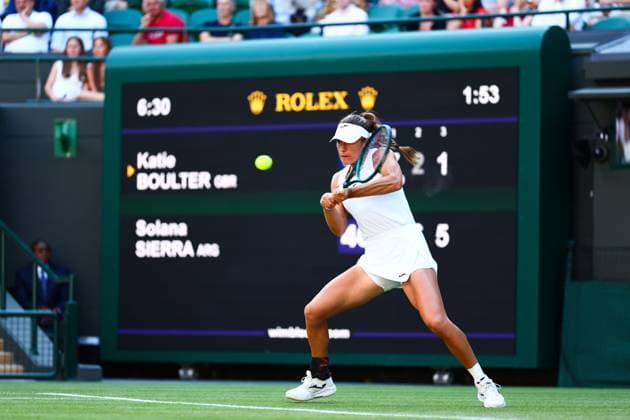 Solana Sierra during her second round match Wimbledon Tennis Championships, Day 3, The All England Lawn Tennis and Croquet Club, London, UK - 02 Jul 2025London The All England Lawn Tennis and United Kingdom  Copyright: xJamesxMarsh Shutterstockx 15381942fz