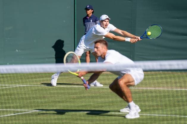2025-07-02 The Championships Wimbledon 2025 LONDON, UNITED KINGDOM - JULY 2: Jakob Schnaitter of Germany and Mark Wallner of Germany during Day Three of The Championships Wimbledon 2025 at All England Lawn Tennis and Croquet Club on July 2, 2025 in London, United Kingdom. (Photo by Marleen Fouchier BSR Agency) London United Kingdom Content not available for redistribution in The Netherlands directly or indirectly through any third parties. Copyright: xBSRxAgencyx