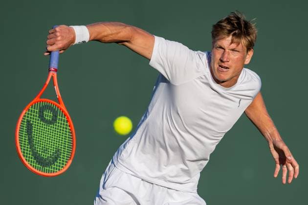 250702 AndrÃ Göransson of Sweden competes in a second round doubles tennis match during day 3 of Wimbledon on July 2, 2025 in London . Photo: Petter Arvidson BILDBYRAN kod PA PA1047 tennis wimbledon day 3 bbeng sverige Copyright: PETTERxARVIDSON BB250702PA092