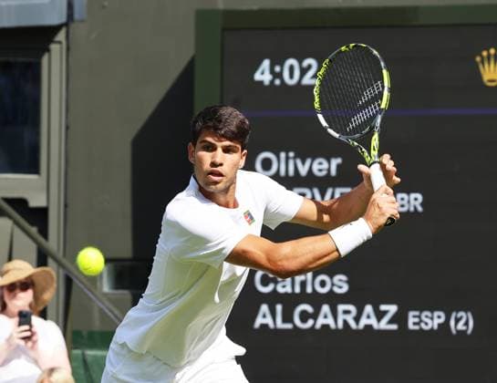 TENNIS - Wimbledon 2025 LONDON,ENGLAND,02.JUL.25 - TENNIS - ATP, Tennis Herren World Tour, Wimbledon, Grand Slam. Image shows Carlos Alcaraz (ESP).  GEPAxpictures xAlanxGrieves