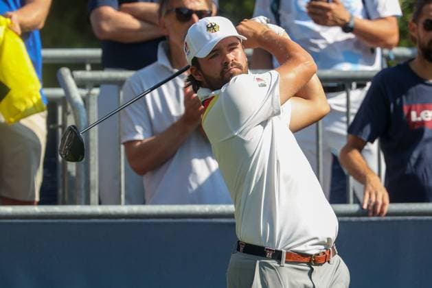 Amateur Tim Wiedemeyer (GER) am Abschlag,Tee, 36. BMW International Open 2025, Golf, DP World Tour, Herren, Runde 1, 03.07.2025 Eichenried Bayern Deutschland