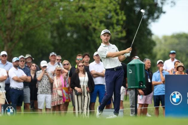 Rasmus Neergaard-Petersen (DEN) am Abschlag,Tee, 36. BMW International Open 2025, Golf, DP World Tour, Herren, Runde 1, 03.07.2025 Eichenried Bayern Deutschland