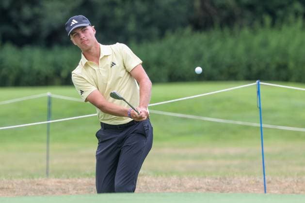 Tiger Christensen (GER) beim Chip aufs Green, 36. BMW International Open 2025, Golf, DP World Tour, Herren, Runde 1, 03.07.2025 Eichenried Bayern Deutschland