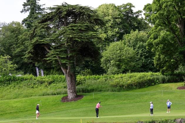 KPMG Women s Irish Open 2025, Carton House, Maynooth 3 7 2025 Leona Maguire, Anna Nordqvist and Ãine Donegan Leona Maguire, Anna Nordqvist and Ãine Donegan 3 7 2025  Copyright: x INPHO LaszloxGeczox LG1_0433
