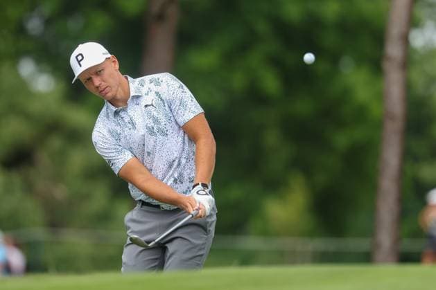 Matti Schmid (GER) beim Chip aufs Green, 36. BMW International Open 2025, Golf, DP World Tour, Herren, Runde 1, 03.07.2025 Eichenried Bayern Deutschland