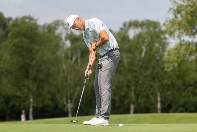 Matti Schmid (GER) beim Putten, 36. BMW International Open 2025, Golf, DP World Tour, Herren, Runde 1, 03.07.2025 Eichenried Bayern Deutschland