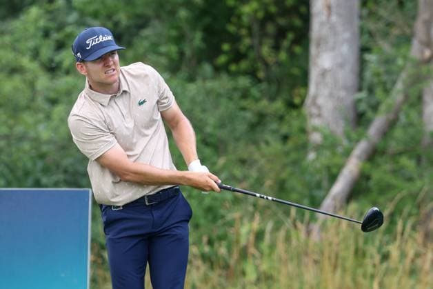 Yannik Paul (GER) am Abschlag,Tee, 36. BMW International Open 2025, Golf, DP World Tour, Herren, Runde 1, 03.07.2025 Eichenried Bayern Deutschland