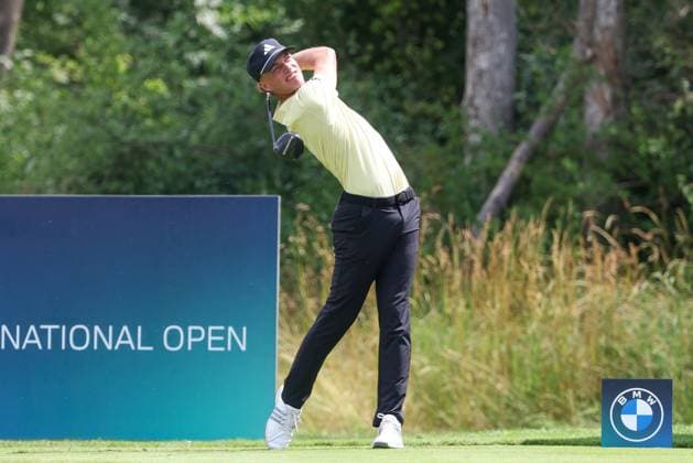 Tiger Christensen (GER) am Abschlag,Tee, 36. BMW International Open 2025, Golf, DP World Tour, Herren, Runde 1, 03.07.2025 Eichenried Bayern Deutschland
