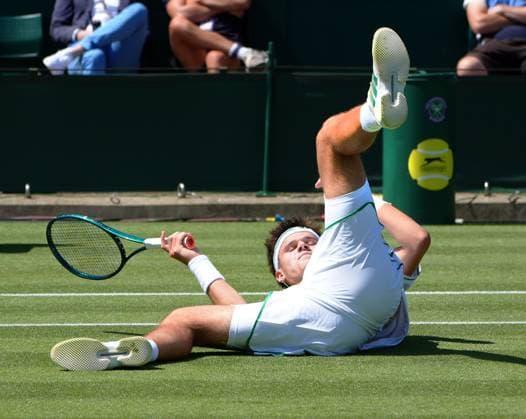 Tennis - 2025 Wimbledon Championships - Men™s Singles - 2nd round - Marcos Giron v Jakub Mensik All England Lawn Tennis & Croquet Club - Thursday 3rd July 2025 Jakub Mensik of CZE 