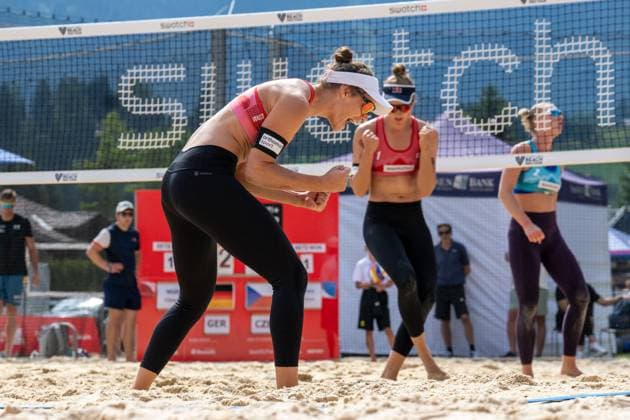RECORD DATE NOT STATED Beach Pro Tour - Elite 16 Gstaad, 03.07.2025 Cinja Tillmann (GER), Svenja Mueller (GER); Beach Pro Tour - Elite 16 Gstaad am 03.07.2025 Copyright: xBEAUTIFULxSPORTS PeterxWeberx