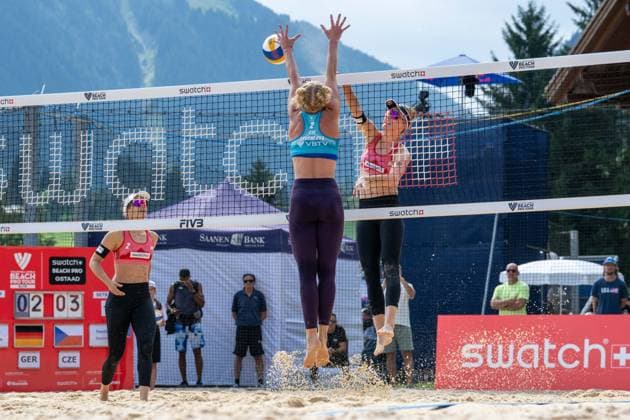 RECORD DATE NOT STATED Beach Pro Tour - Elite 16 Gstaad, 03.07.2025 Svenja Mueller (GER), Cinja Tillmann (GER); Beach Pro Tour - Elite 16 Gstaad am 03.07.2025 Copyright: xBEAUTIFULxSPORTS PeterxWeberx