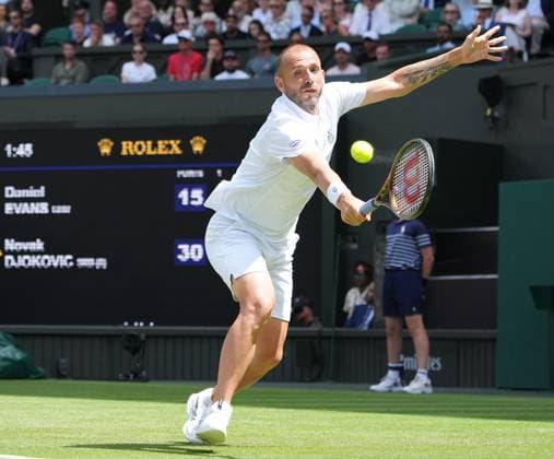 Tennis - 2025 Wimbledon Championships - Men™s Singles - 2nd round - Dan Evans v Novak Djokovic All England Lawn Tennis & Croquet Club - Thursday 3rd July 2025 Dan Evans of GBR 