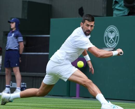 Tennis - 2025 Wimbledon Championships - Men™s Singles - 2nd round - Dan Evans v Novak Djokovic All England Lawn Tennis & Croquet Club - Thursday 3rd July 2025 Novak Djokovic of Serbia 
