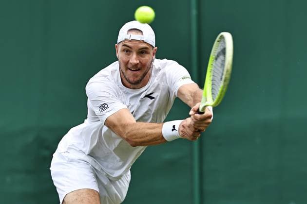Jan-Lennard Struff, GER, during second round of 2025 All England Lawn Tennis Championships at Wimbledon, mens singles, London, 03 07 2025; -