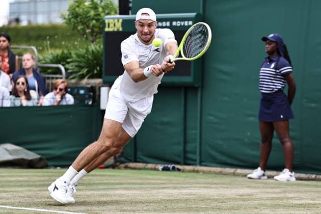Jan-Lennard Struff, GER, during second round of 2025 All England Lawn Tennis Championships at Wimbledon, mens singles, London, 03 07 2025; -