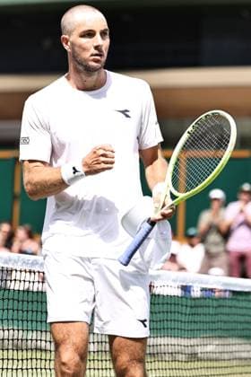 Jan-Lennard Struff, GER, during second round of 2025 All England Lawn Tennis Championships at Wimbledon, mens singles, London, 03 07 2025; -